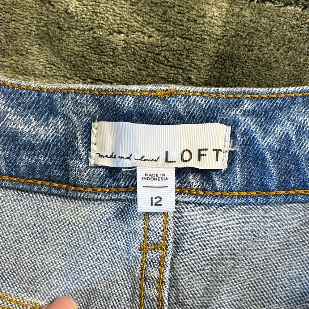 LoftRaw Hem Denim Mini Skirt - Picture 3 of 4